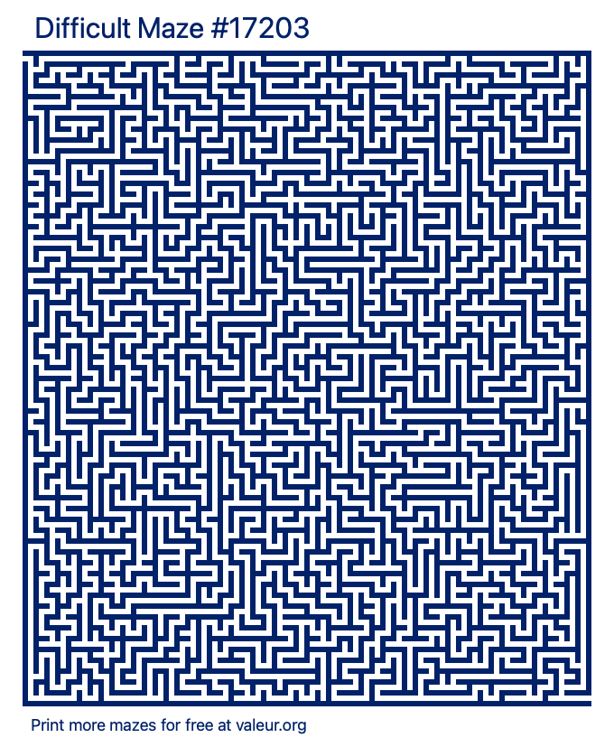Free Printable Difficult Maze number 17203