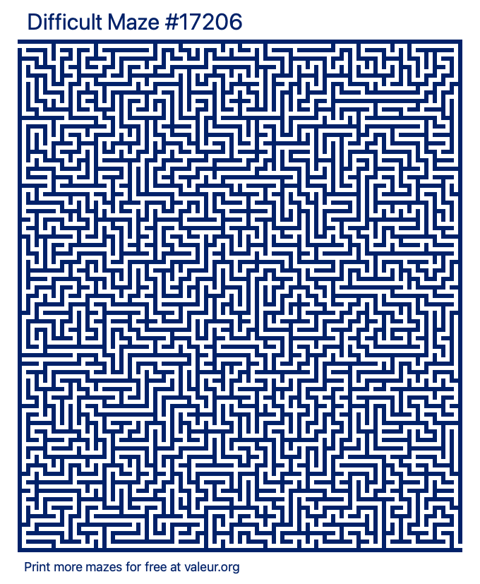 Free Printable Difficult Maze number 17206