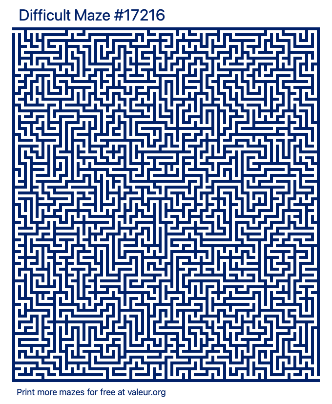 Free Printable Difficult Maze number 17216