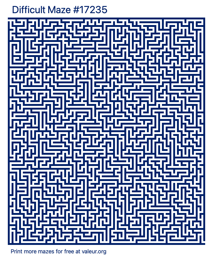 Free Printable Difficult Maze number 17235