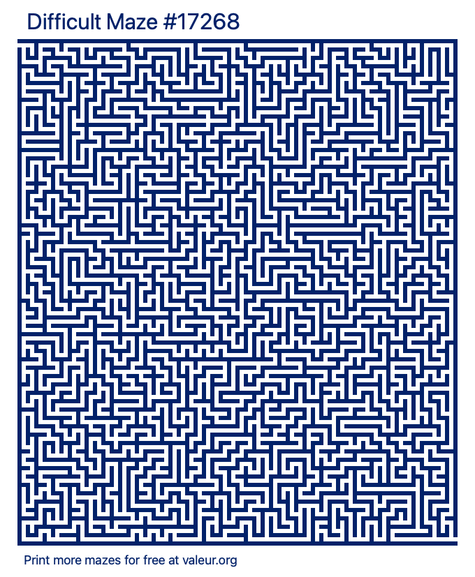 free printable difficult maze with the answer 17268