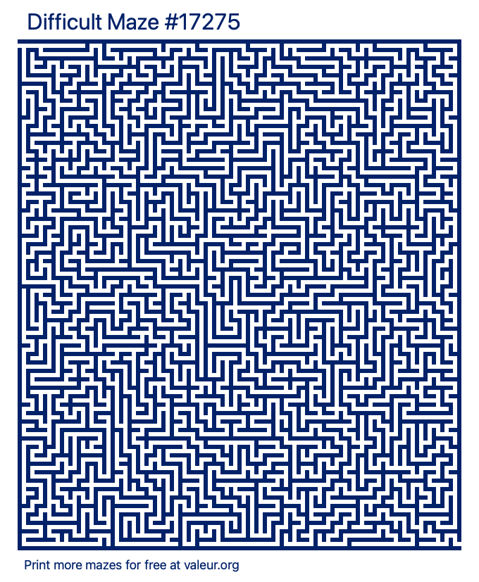 Free Printable Difficult Maze number 17275