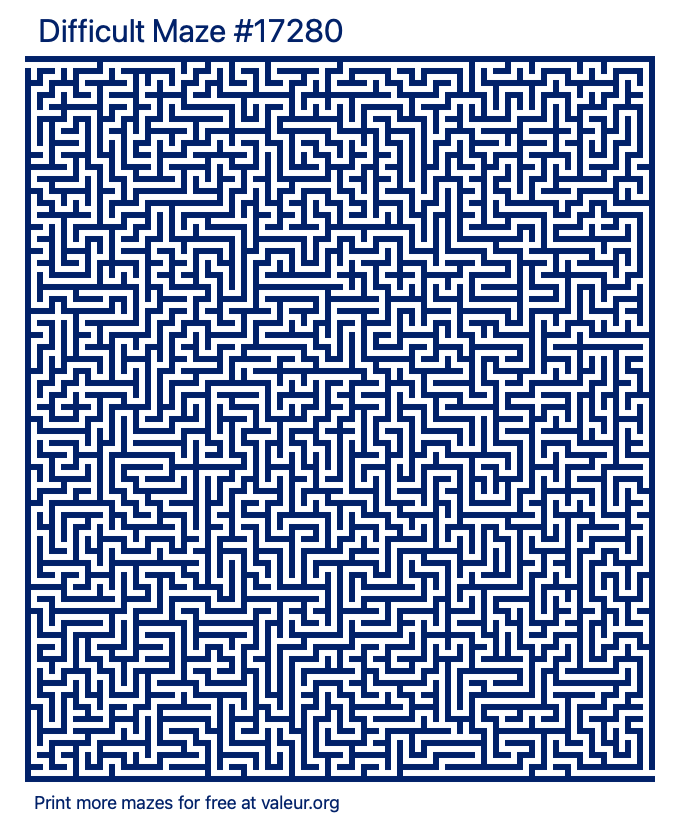 Free Printable Difficult Maze number 17280