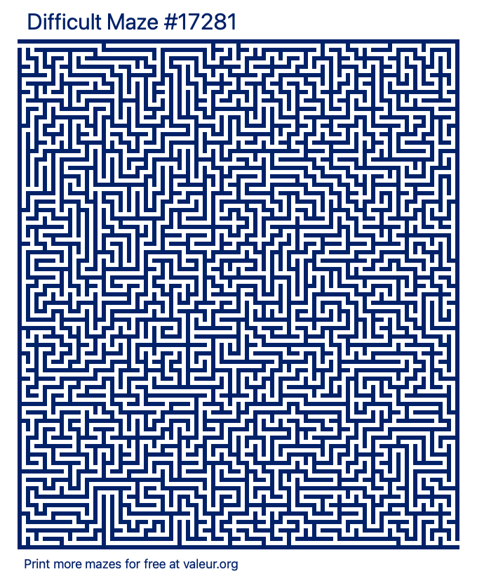 Free Printable Difficult Maze number 17281