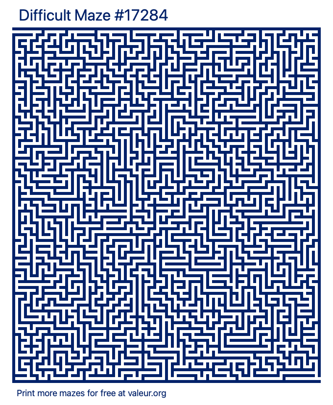 Free Printable Difficult Maze number 17284