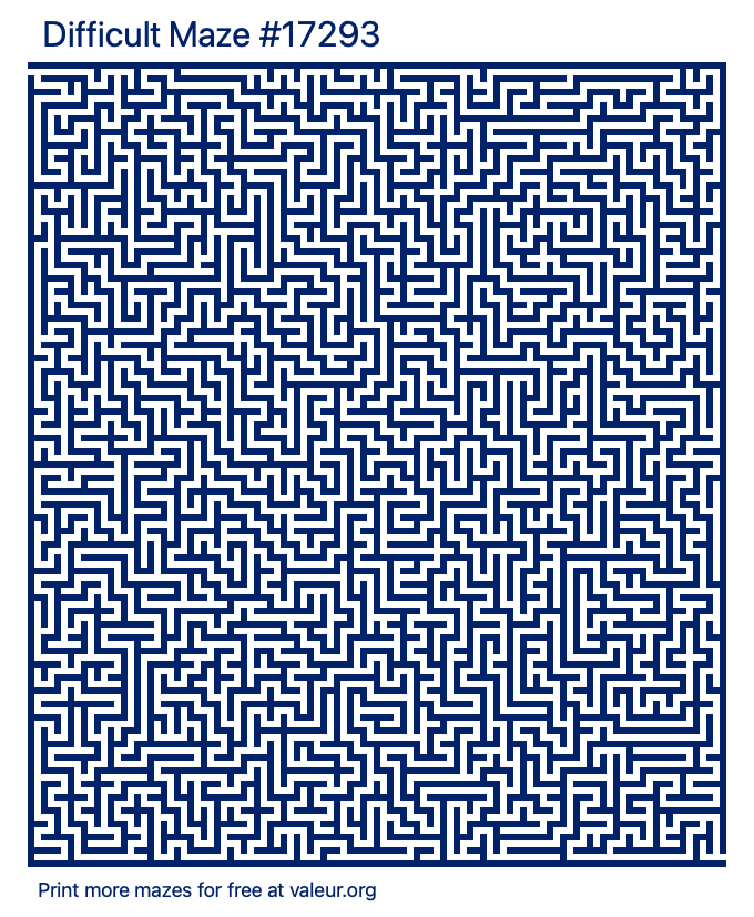 Free Printable Difficult Maze number 17293