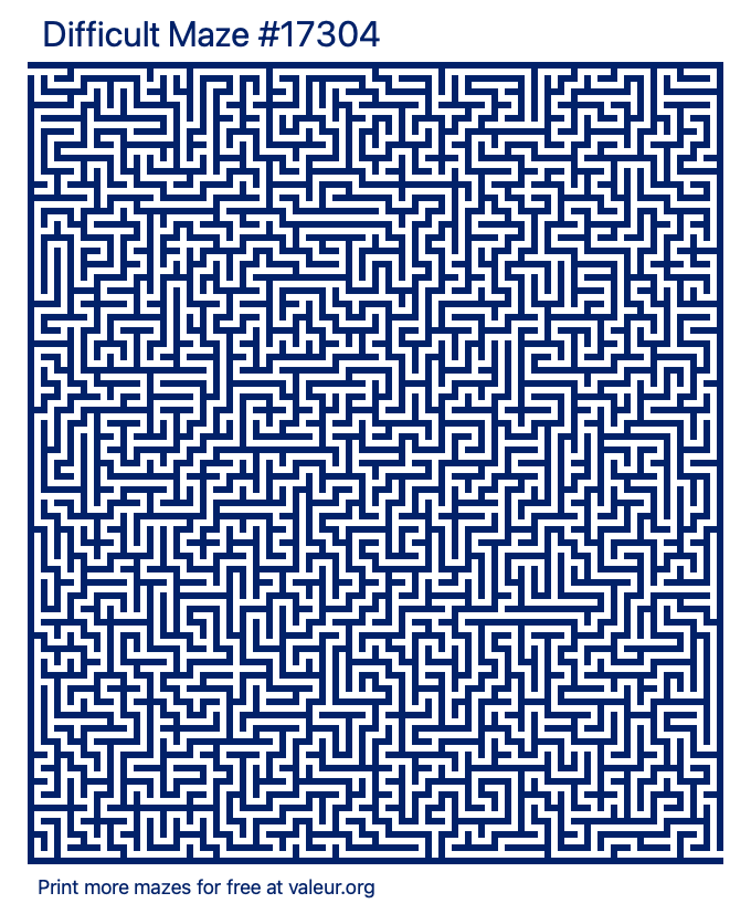 Free Printable Difficult Maze number 17304