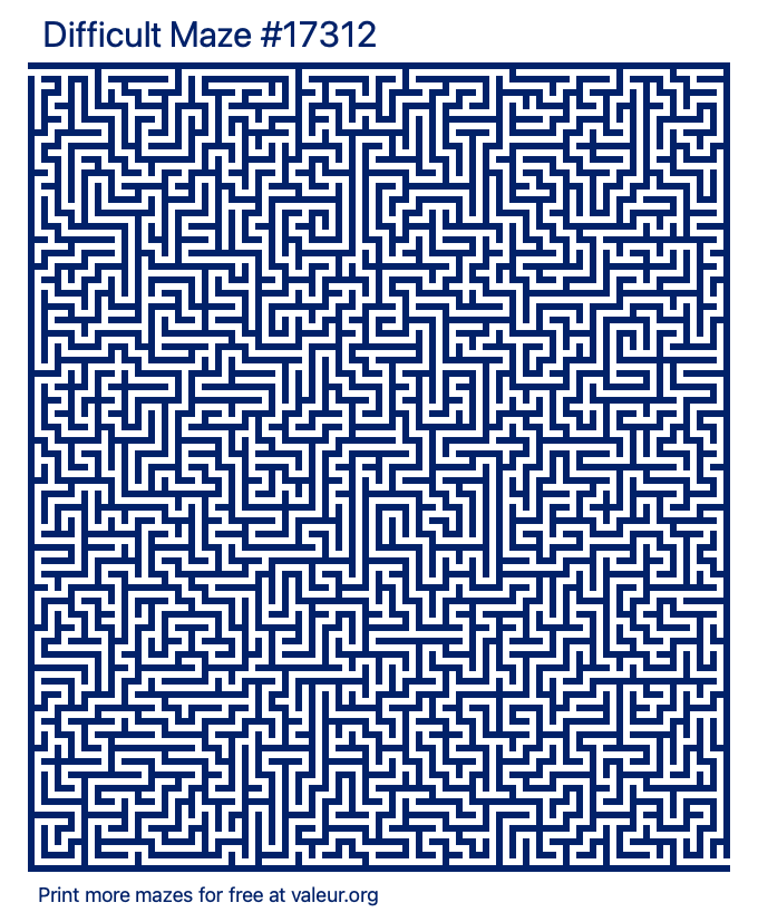 Free Printable Difficult Maze number 17312