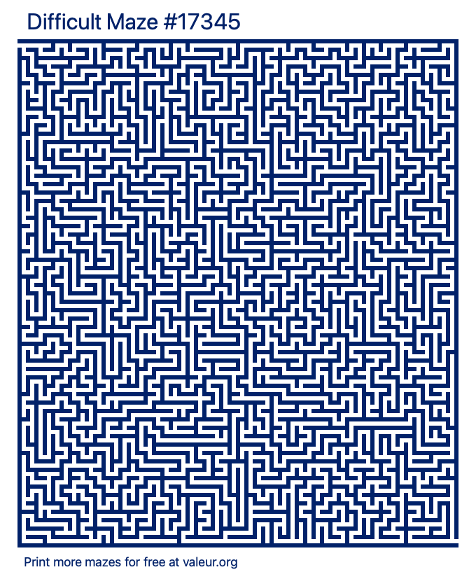 Free Printable Difficult Maze number 17345