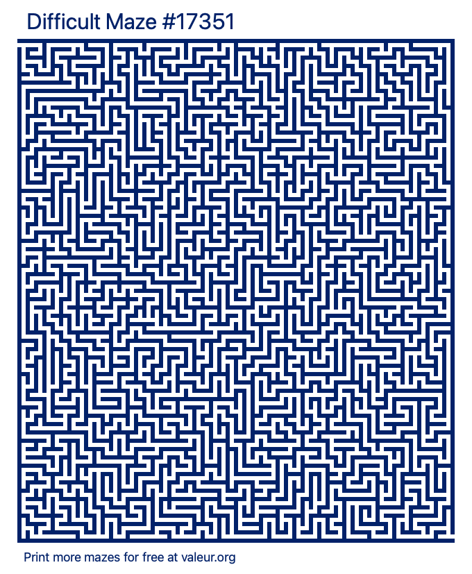 Free Printable Difficult Maze number 17351