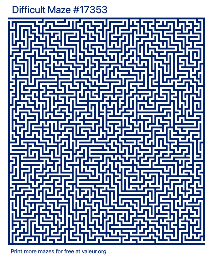 Free Printable Difficult Maze number 17353