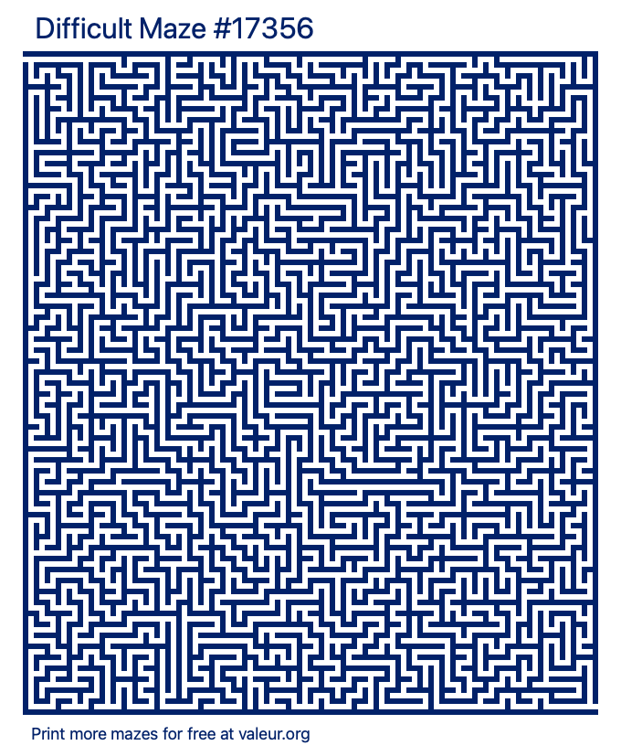 Free Printable Difficult Maze number 17356