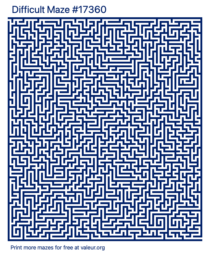 Free Printable Difficult Maze number 17360