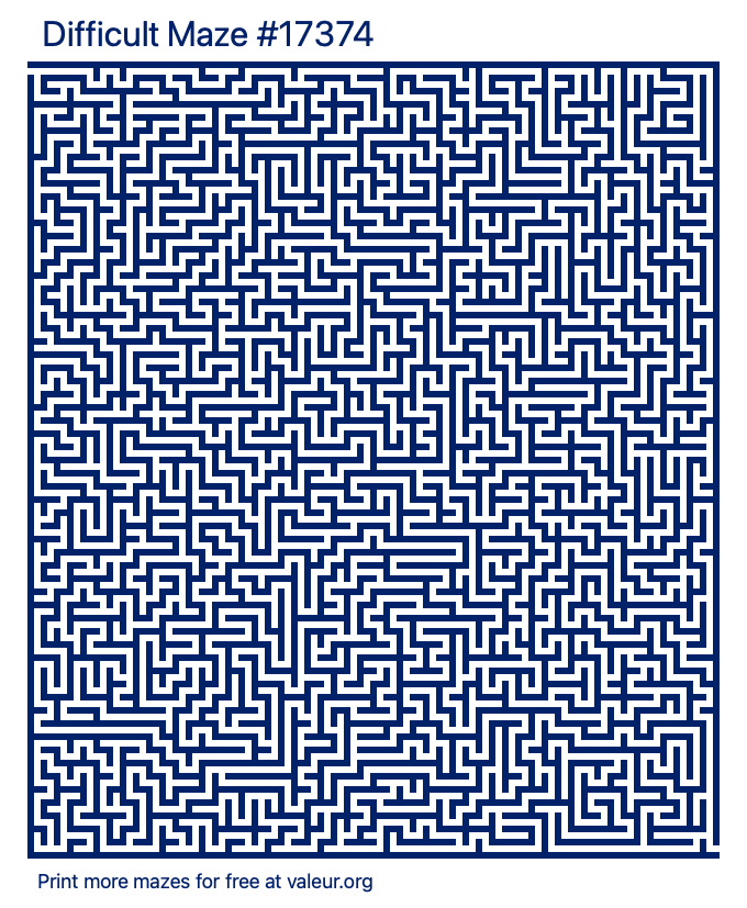 Free Printable Difficult Maze number 17374