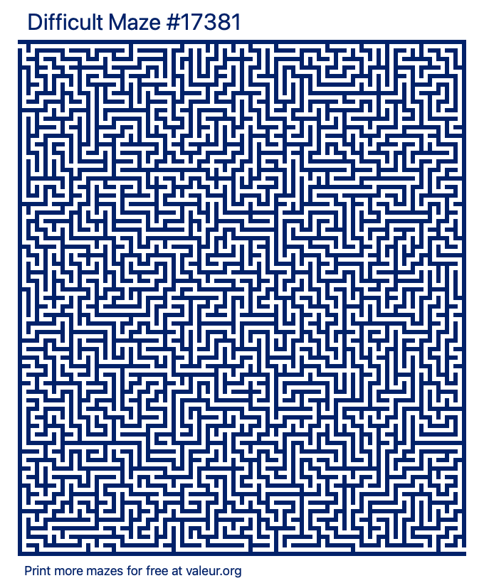 Free Printable Difficult Maze number 17381
