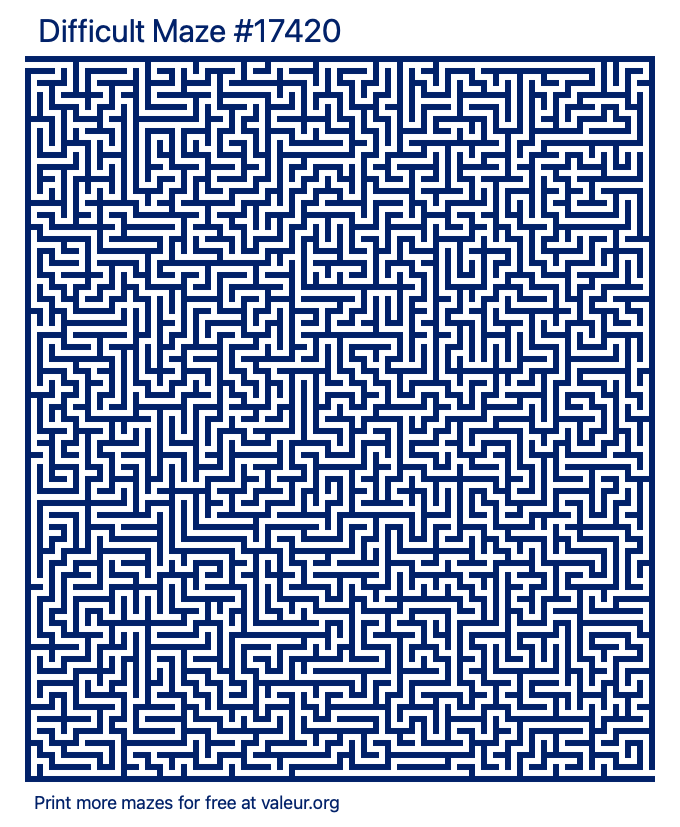 Free Printable Difficult Maze number 17420