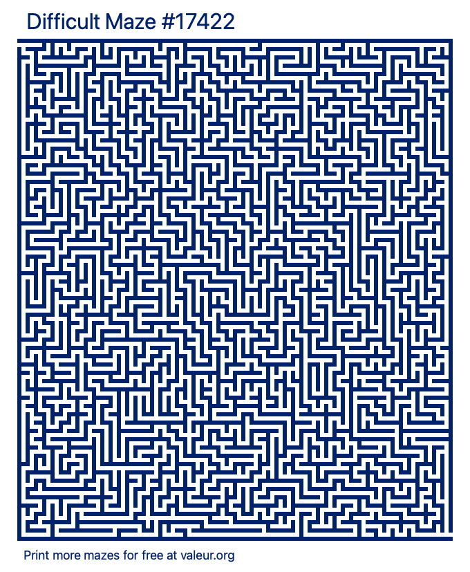 Free Printable Difficult Maze number 17422