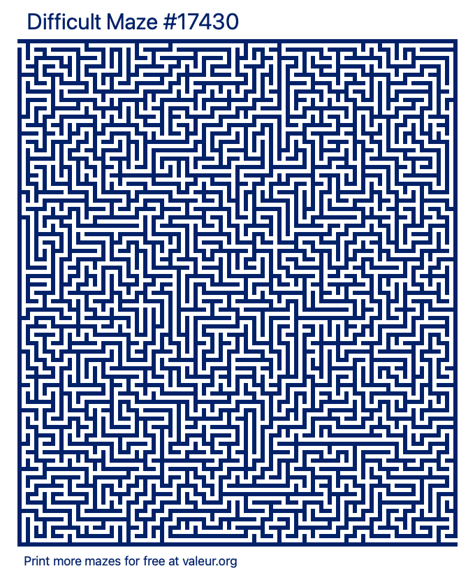 Free Printable Difficult Maze number 17430