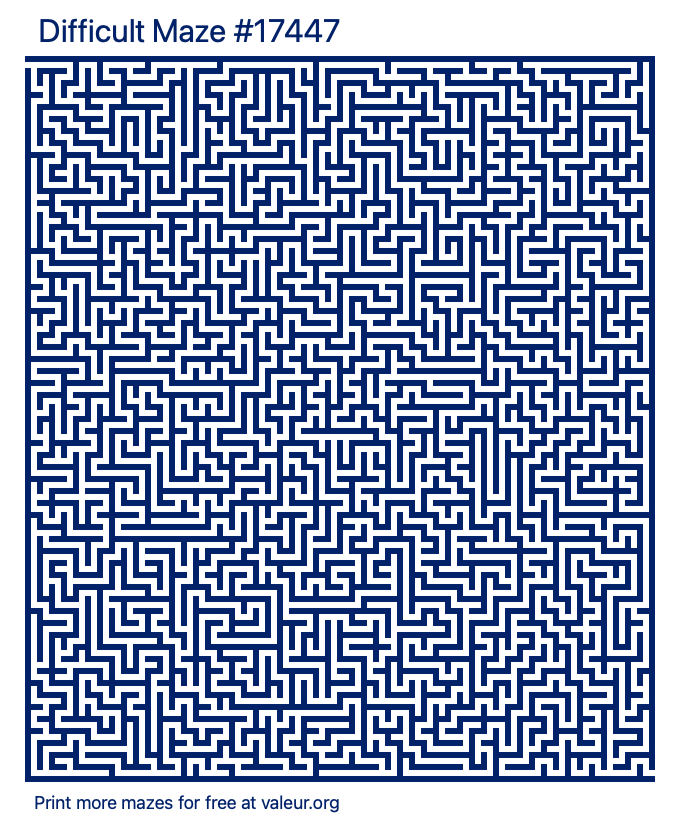 Free Printable Difficult Maze number 17447