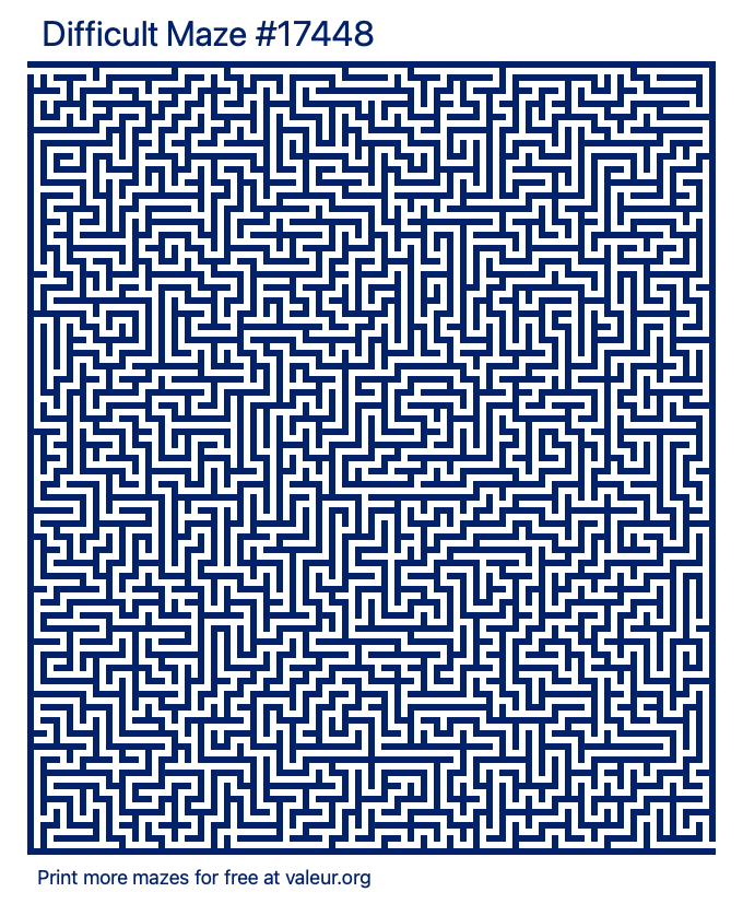 Free Printable Difficult Maze with the Answer 17448