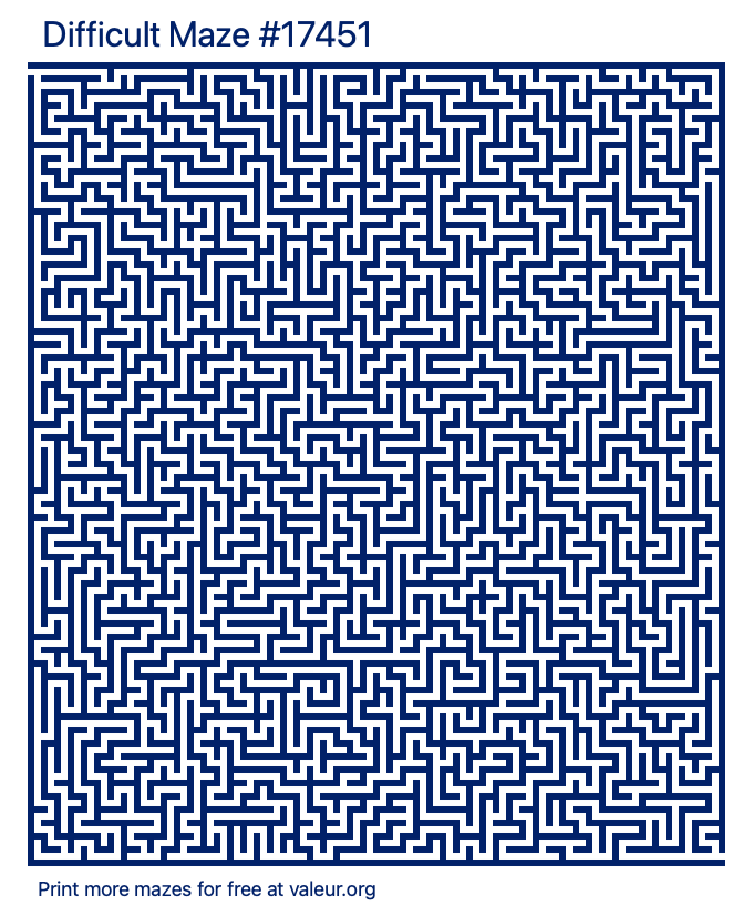 Free Printable Difficult Maze number 17451
