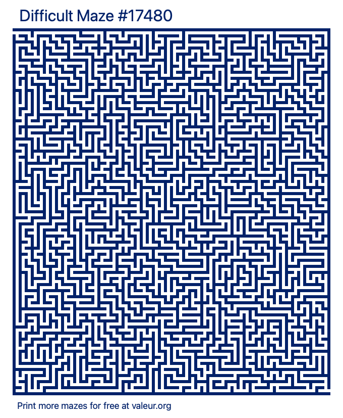 Free Printable Difficult Maze number 17480