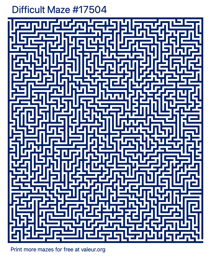 Free Printable Difficult Maze number 17504
