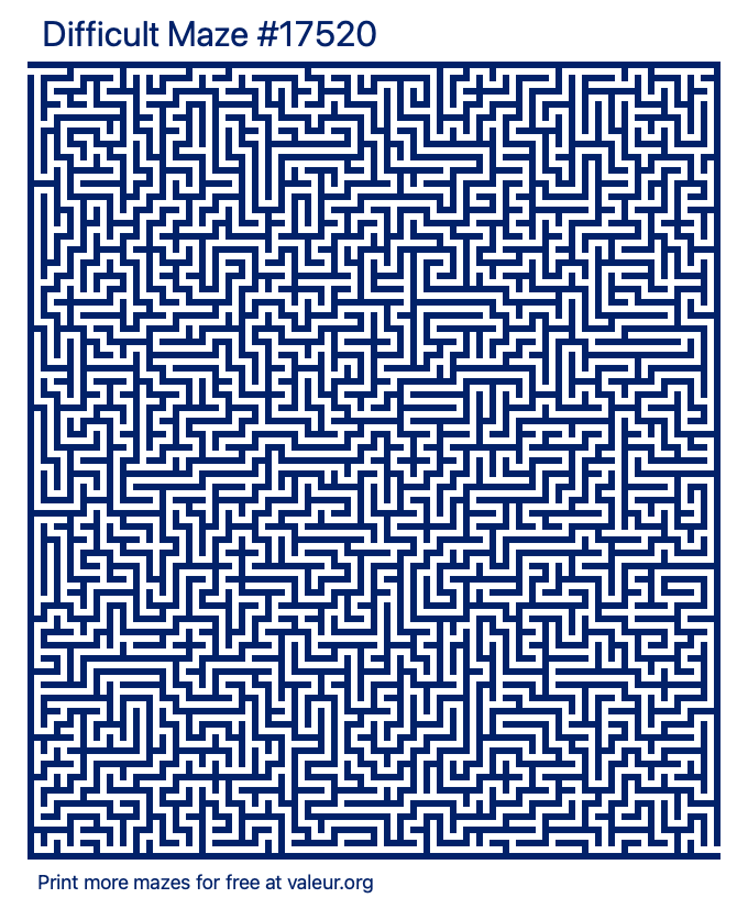 Free Printable Difficult Maze number 17520