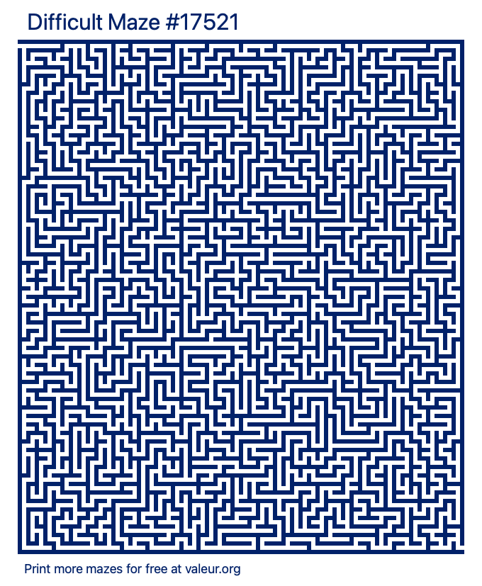 Free Printable Difficult Maze number 17521