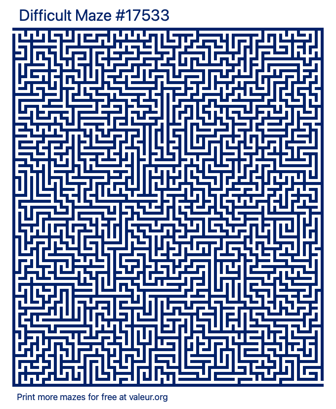 free printable difficult maze with the answer 17533