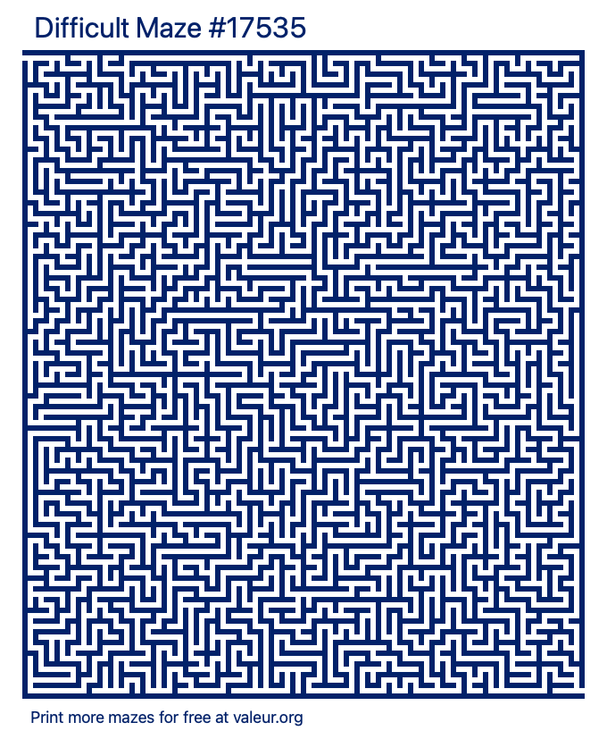 Free Printable Difficult Maze number 17535