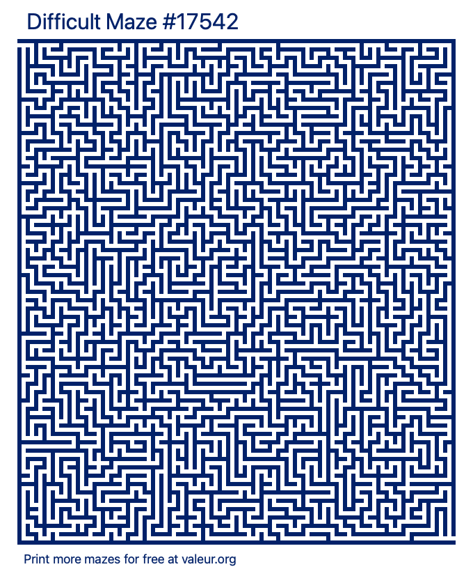 Free Printable Difficult Maze number 17542