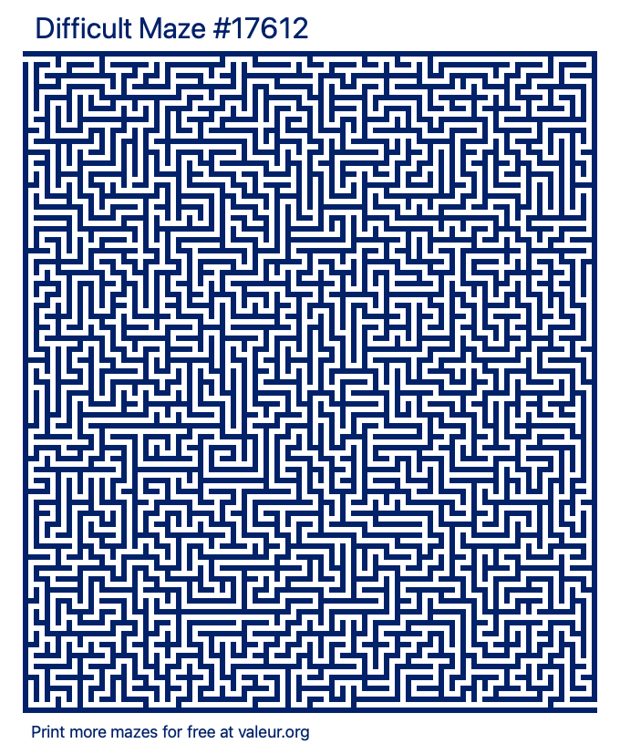 Free Printable Difficult Maze number 17612