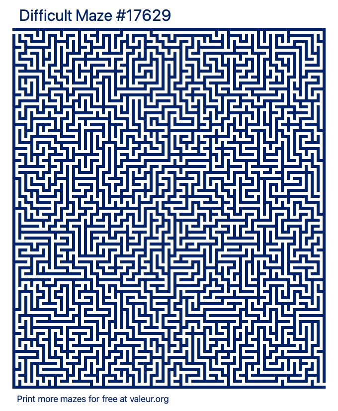 Free Printable Difficult Maze number 17629