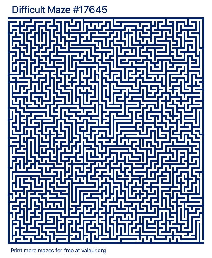 Free Printable Difficult Maze number 17645
