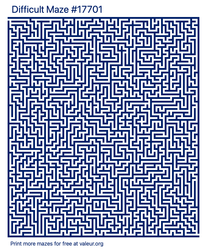 Free Printable Difficult Maze number 17701