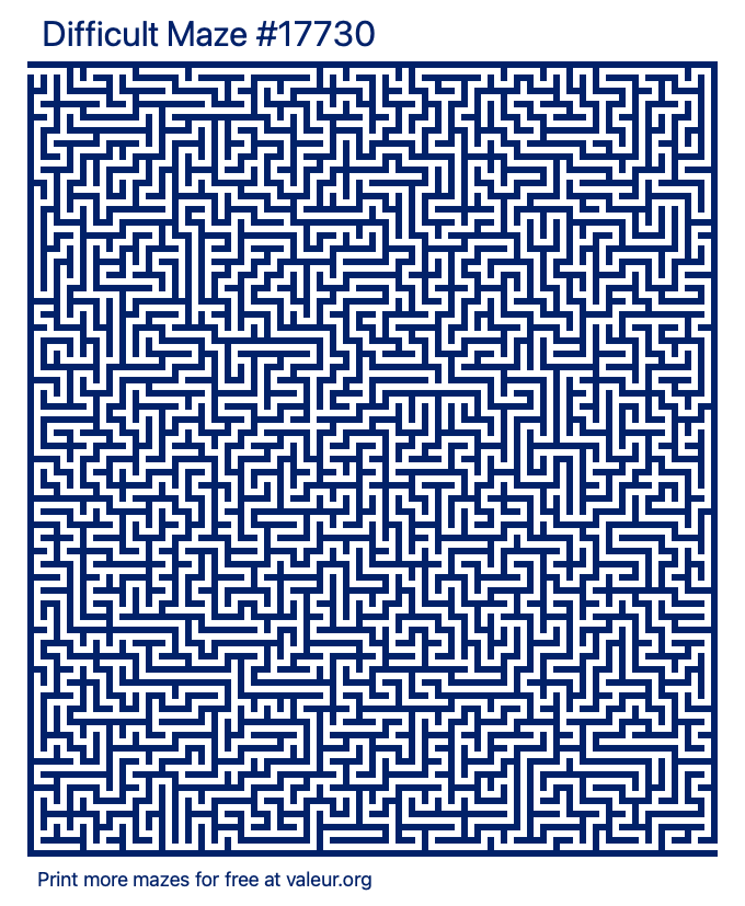 Free Printable Difficult Maze number 17730