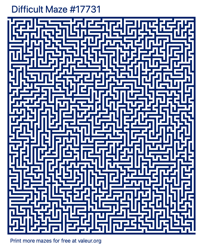 Free Printable Difficult Maze number 17731