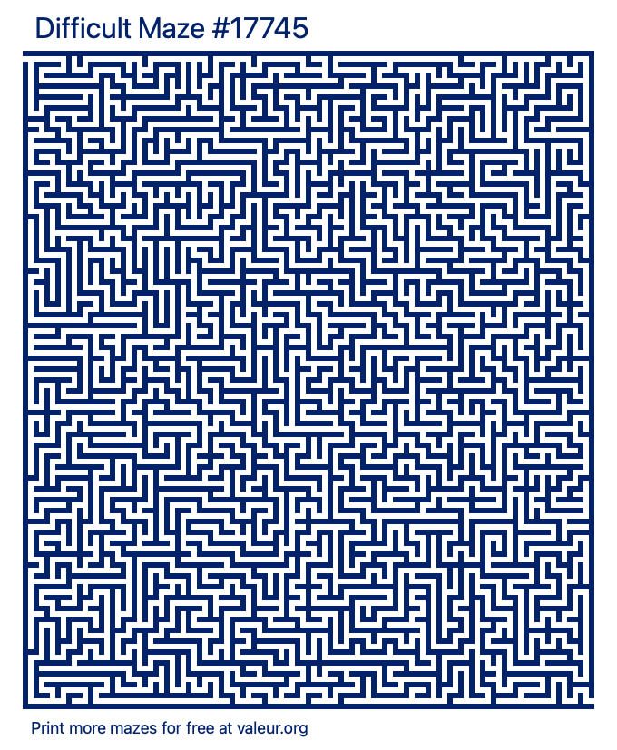 Free Printable Difficult Maze number 17745