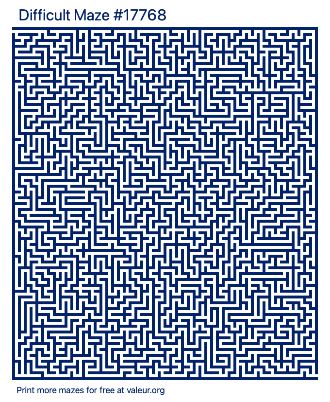 Free Printable Difficult Maze number 17768