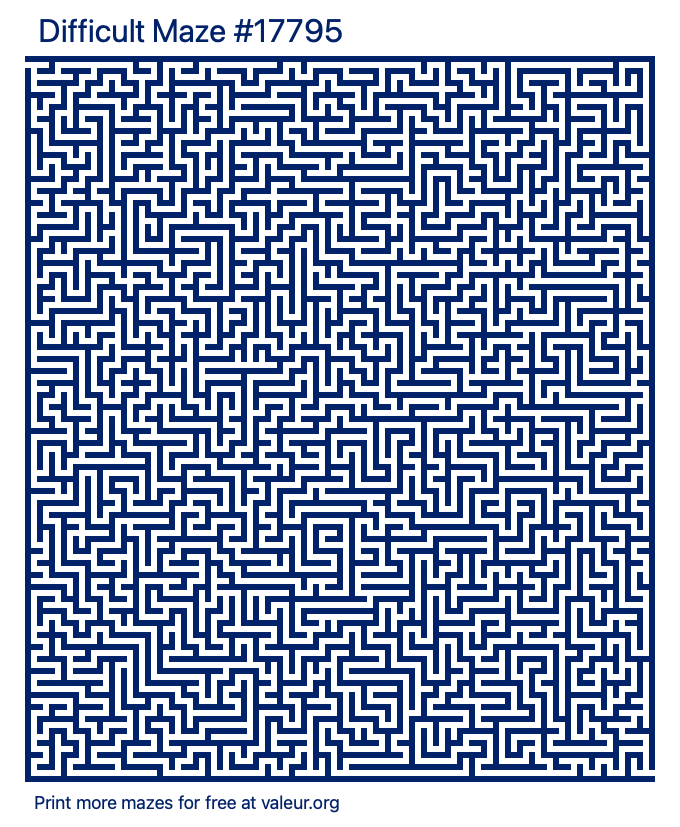 Free Printable Difficult Maze number 17795