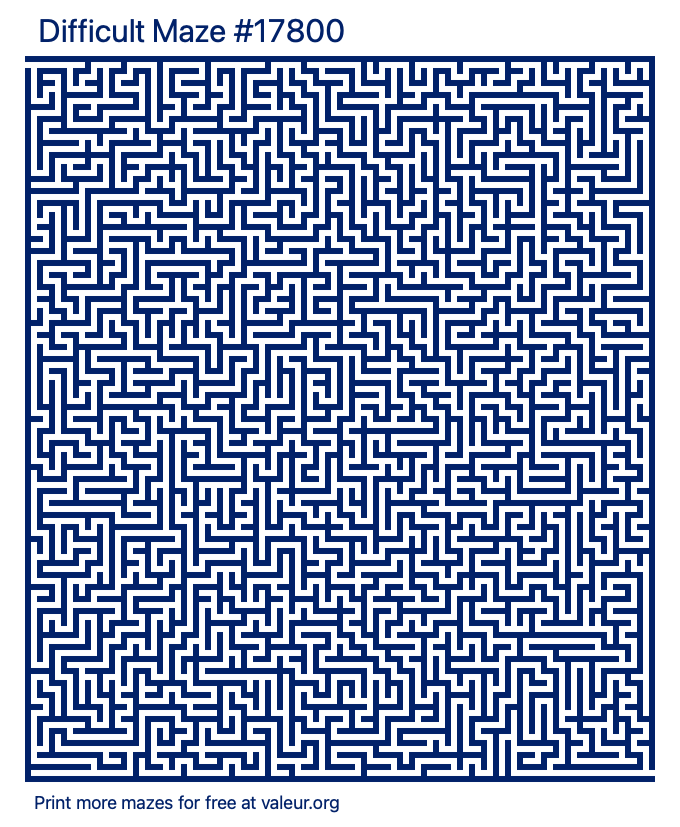 Free Printable Difficult Maze number 17800