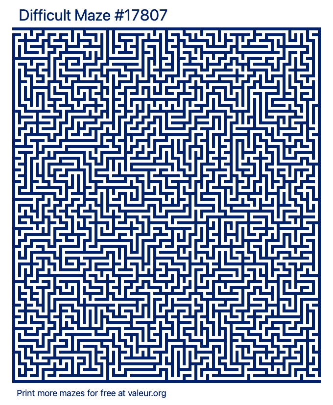 Free Printable Difficult Maze number 17807