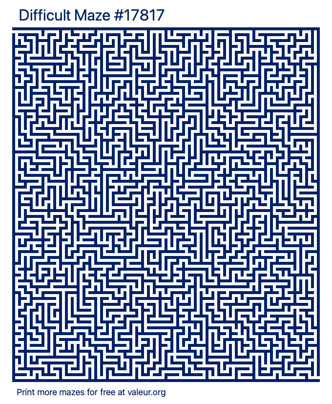 Free Printable Difficult Maze number 17817