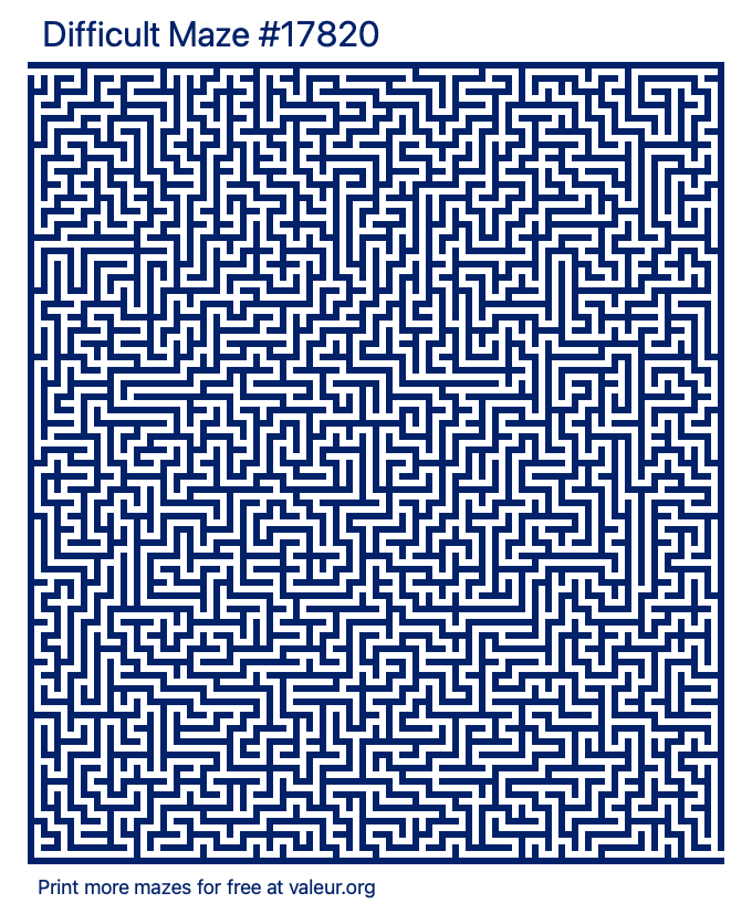 Free Printable Difficult Maze number 17820