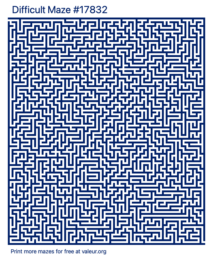 Free Printable Difficult Maze number 17832