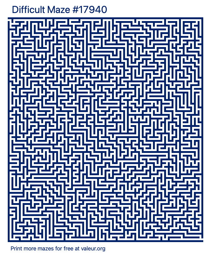 Free Printable Difficult Maze number 17940