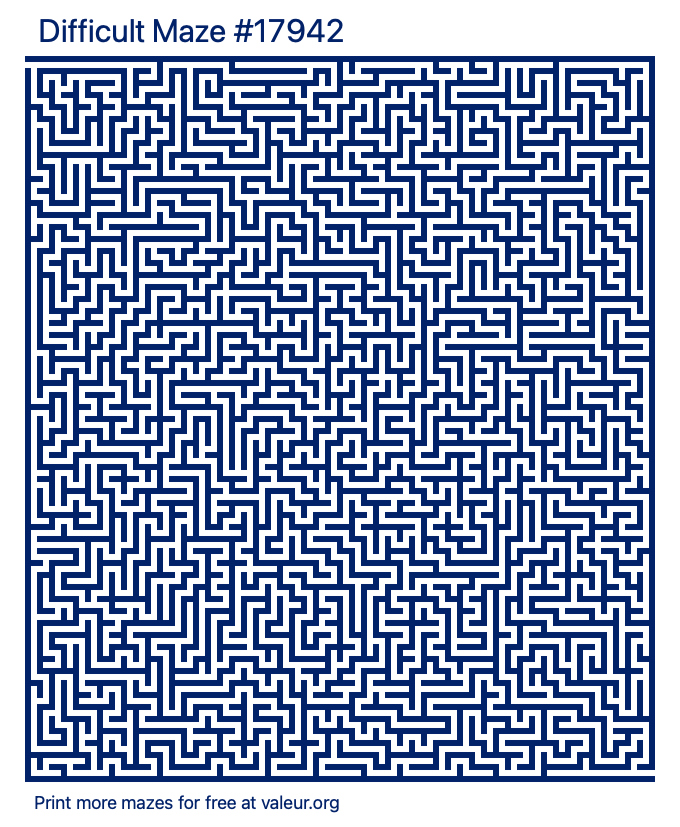 Free Printable Difficult Maze number 17942