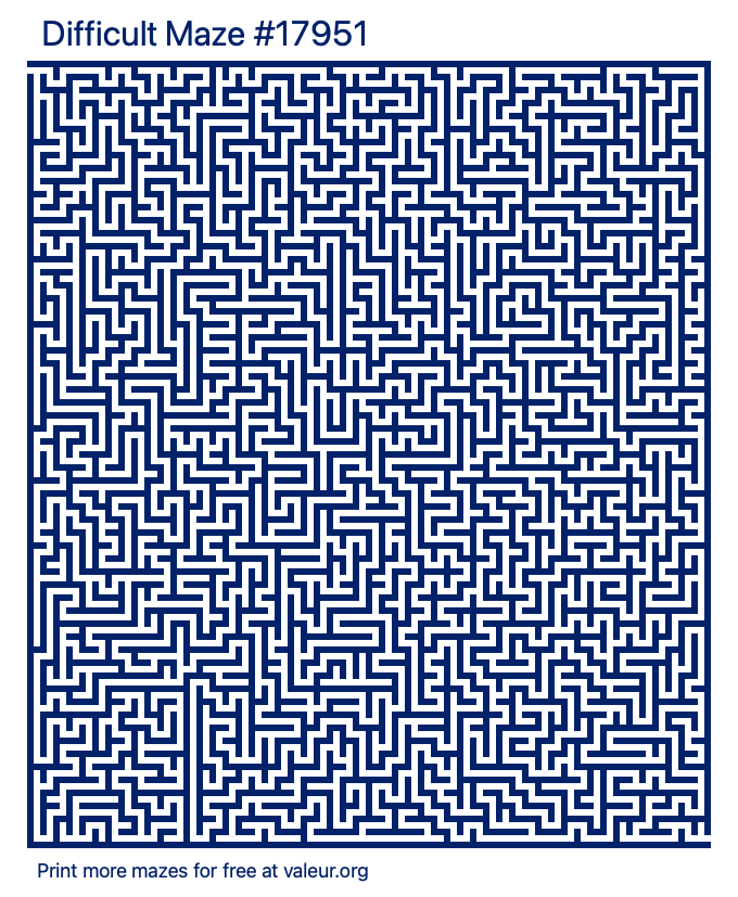 Free Printable Difficult Maze number 17951