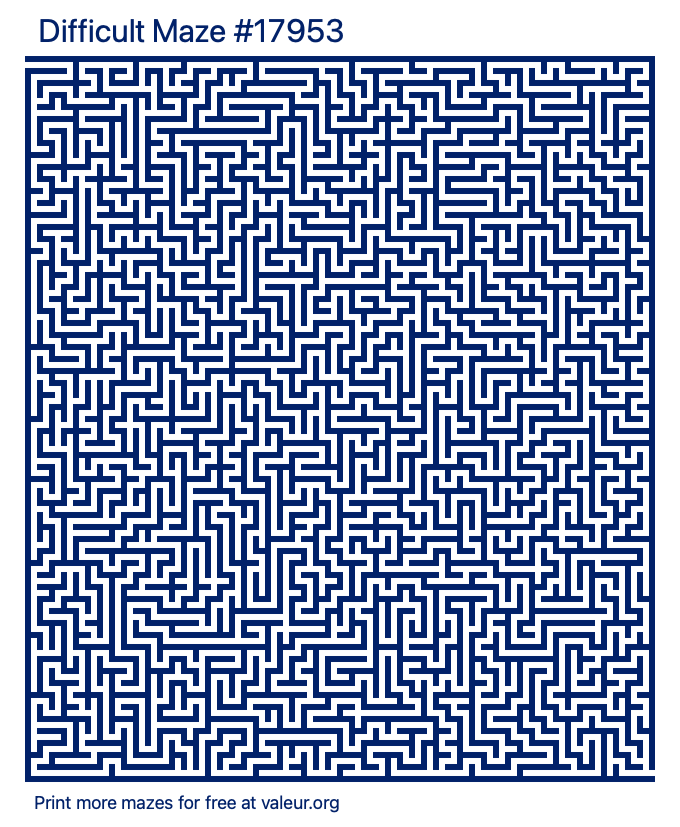 Free Printable Difficult Maze number 17953